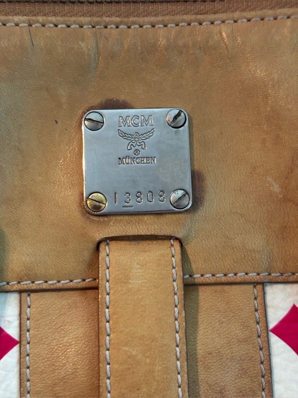 Authentic Vintage MCM Visetos Boston Bag Satchel – Limited Edition Cream & Pink - Picture 11 of 13